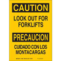 Bilingual CAUTION Look Out For Forklifts Sign sku:123995