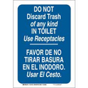 Flush After Using Legend,Please 10 X 14 Sign Brady 47606 Self Sticking Polyester 