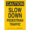 CAUTION Slow Down Pedestrian Traffic Sign