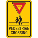 YIELD Pedestrian Crosswalk Sign sku:124398