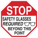 STOP Safety Glasses Required Beyond This Point Sign sku:124543