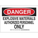 DANGER Explosive Materials Authorized Personnel Only Sign sku:124749
