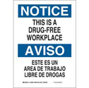 10 Width 7 Height Black and Blue on White LegendThis is A Drug-Free Workplace Brady 124833 Admittance Sign