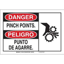 Bilingual DANGER Pinch Points Sign sku:125122