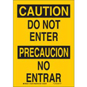 Bilingual CAUTION Do Not Enter Sign sku:125373