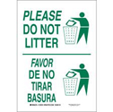 Bilingual Please Do Not Litter Sign sku:125529