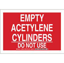Empty Acetylene Cylinders Do Not Use Sign sku:125664
