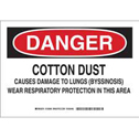 10 X 14 Caution Sign Legend Brady 22700 Plastic Asbestos Dust Hazard Avoid Breathing Dust Wear Assigned Protective Equipment Do Not Remain In Area Unless Your Work Requires It Breathing Asbestos Dust May Be Hazardous To Your Health 