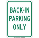 Back-In Parking Only Sign sku:129645