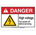 DANGER High Voltage. Turn Power Off Before Servicing. Sign