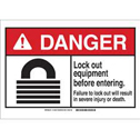 DANGER Lock Out Equipment Before Entering. Sign sku:144488