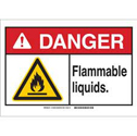 DANGER Flammable Liquids. Sign