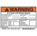 WARNING Arc Flash And Shock Hazard Labels