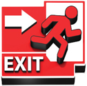 Exit Right 3D Floor Sign