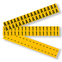 0.625" Character Height Black on Yellow Outdoor Numbers and Letters sku:1520-1