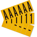 3.875" Character Height Black on Yellow Outdoor Numbers and Letters sku:1560-4