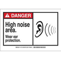 DANGER High Noise Area. Wear Ear Protection. Sign