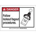 DANGER Follow Lockout Tagout Procedures. Sign sku:49847
