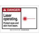 DANGER Laser Operating. Protect Eyes And Skin From Beam. Sign