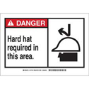 DANGER Hard Hat Required In This Area. Sign