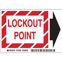 BradyGlo Lockout Point With Arrow Lockout Point Sign