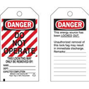 DANGER Do Not Operate Energy Source Lockout Tagout Tags