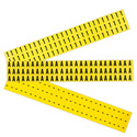 0.375" Character Height Black on Yellow Repositionable Numbers and Letters