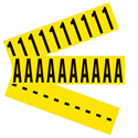 2" Character Height Black on Yellow Repositionable Numbers and Letters sku:3440-B
