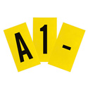 6" Character Height Black on Yellow Repositionable Numbers and Letters