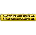 DOMESTIC HOT WATER RETURN Snap-On/Strap-On Pipe Marker