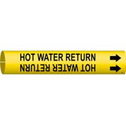 HOT WATER RETURN Snap-On/Strap-On Pipe Marker