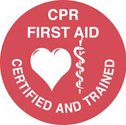 CPR FIRST AID CERTIFIED AND TRAINED Hard Hat Labels