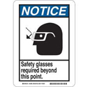 NOTICE Safety Glasses Required Beyond This Point. Sign sku:45067