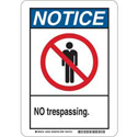 NOTICE No Trespassing. Sign sku:45045