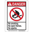 DANGER No Smoking. No Open Flames. No Sparks. Sign sku:45055