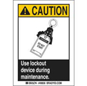CAUTION Use Lockout Device During Maintenance Labels sku:49856