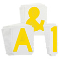 3" Yellow Gothic Font Quik-Align Self-Spacing Numbers and Letters sku:5110P-0