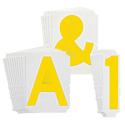 4" Yellow Gothic Font Quik-Align Self-Spacing Numbers and Letters