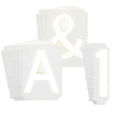 4" White Gothic Font Quik-Align Self-Spacing Numbers and Letters