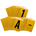 1" Character Height Black on Yellow Reflective Numbers and Letters