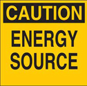 CAUTION Energy Source Sign sku:60162