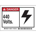 DANGER 440 Volts. Labels sku:60373
