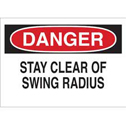 DANGER Stay Clear Of Swing Radius Sign sku:60508