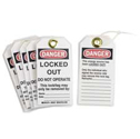 DANGER Locked Out Do Not Operate Lockout Tagout Tags sku:65527