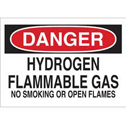 DANGER Hydrogen Flammable Gas No Smoking Or Open Flames Sign sku:25453