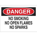 Red/Black/White 10 H x 14 W Brady 143781 PolyesterDanger No Smoking no Open Flames no Sparks Sign