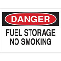 DANGER Fuel Storage No Smoking Sign