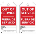 Bilingual Accident Prevention Tags - OUT OF SERVICE sku:86689