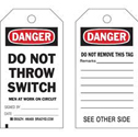 Accident Prevention Tags - DO NOT THROW SWITCH sku:86528