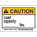 CAUTION LOAD CAPACITY LBS. Labels